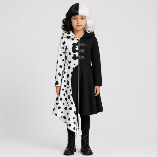 Halloween Costume Dalmatian Villain Party Dress Set