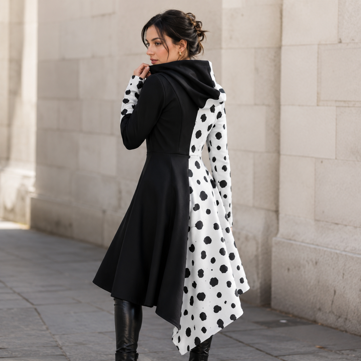 Halloween Costume Dalmatian Villain Party Dress Set
