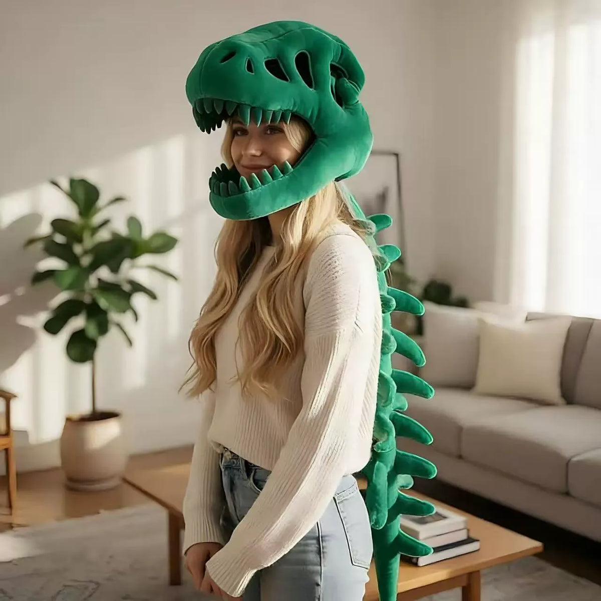 Halloween Costume Dinosaur Skeleton Plush Outfit