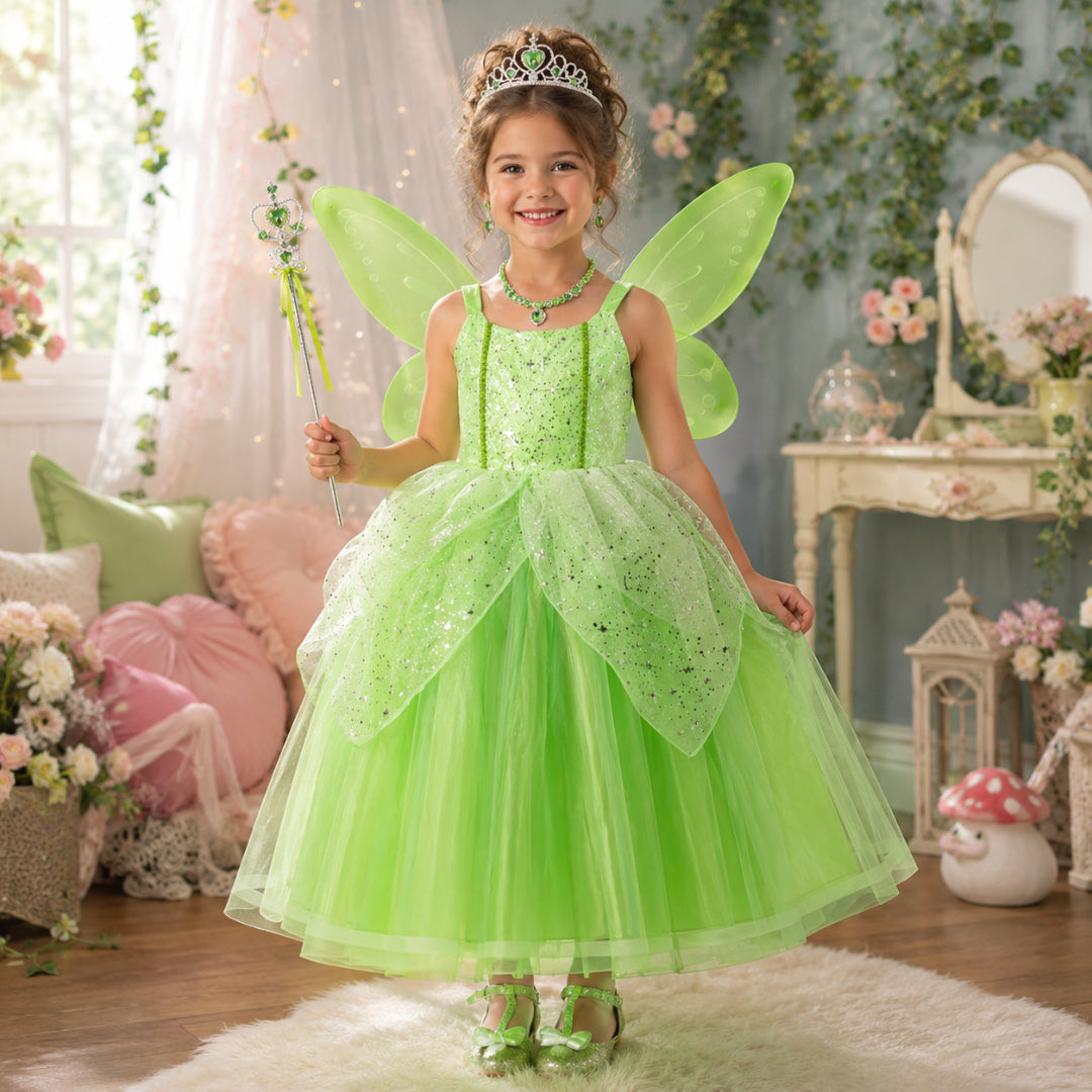 Halloween Costume Fairy Girl Princess Dress Up Wings Attire