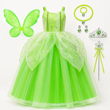 Halloween Costume Fairy Girl Princess Dress Up Wings Attire