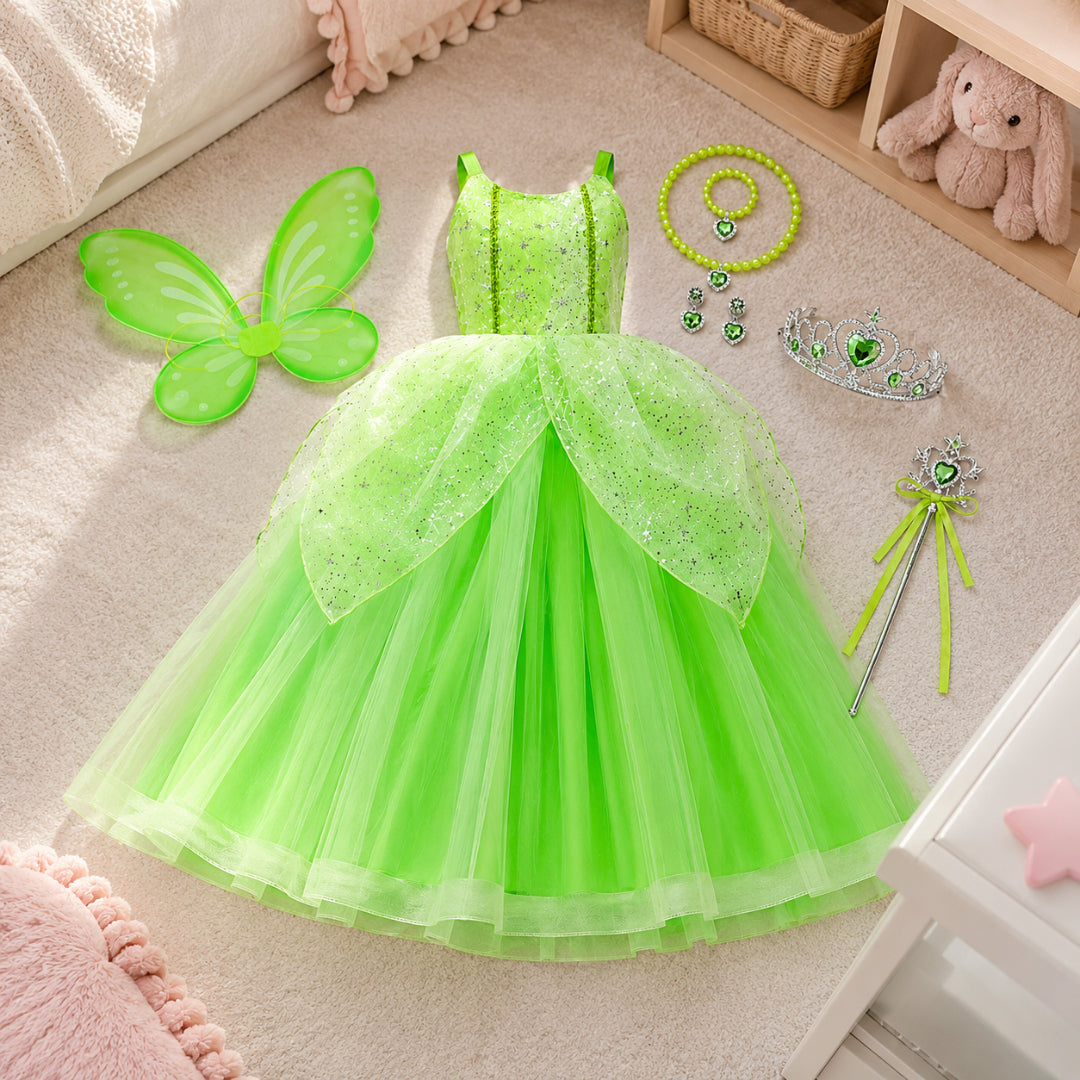 Halloween Costume Fairy Girl Princess Dress Up Wings Attire