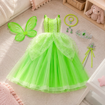 Halloween Costume Fairy Girl Princess Dress Up Wings Attire