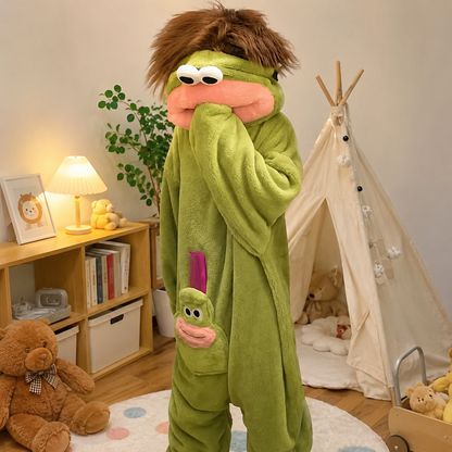 Halloween Costume Funny Monster Hooded Bodysuit Pajamas