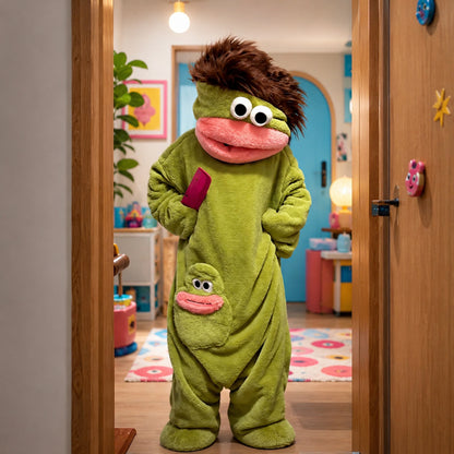 Halloween Costume Funny Monster Hooded Bodysuit Pajamas