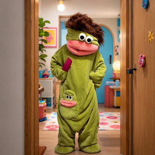 Halloween Costume Funny Monster Hooded Bodysuit Pajamas