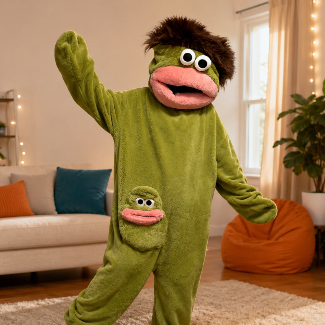 Halloween Costume Funny Monster Hooded Bodysuit Pajamas