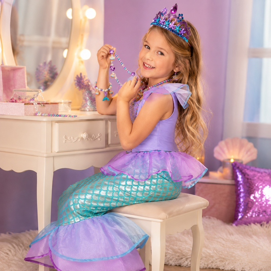 Halloween Costume Girls Mermaid Princess Dress Outfit