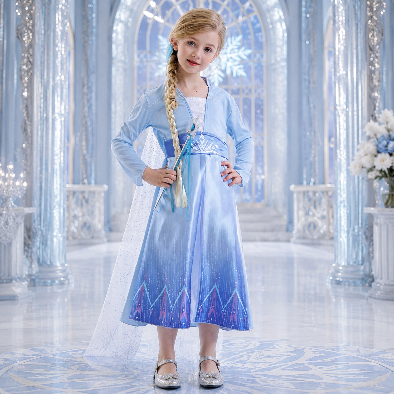 Halloween Costume Girls Princess Dress Cape Party Outfit
