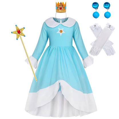 Halloween Costume Girls Princess Dress Crown Wand