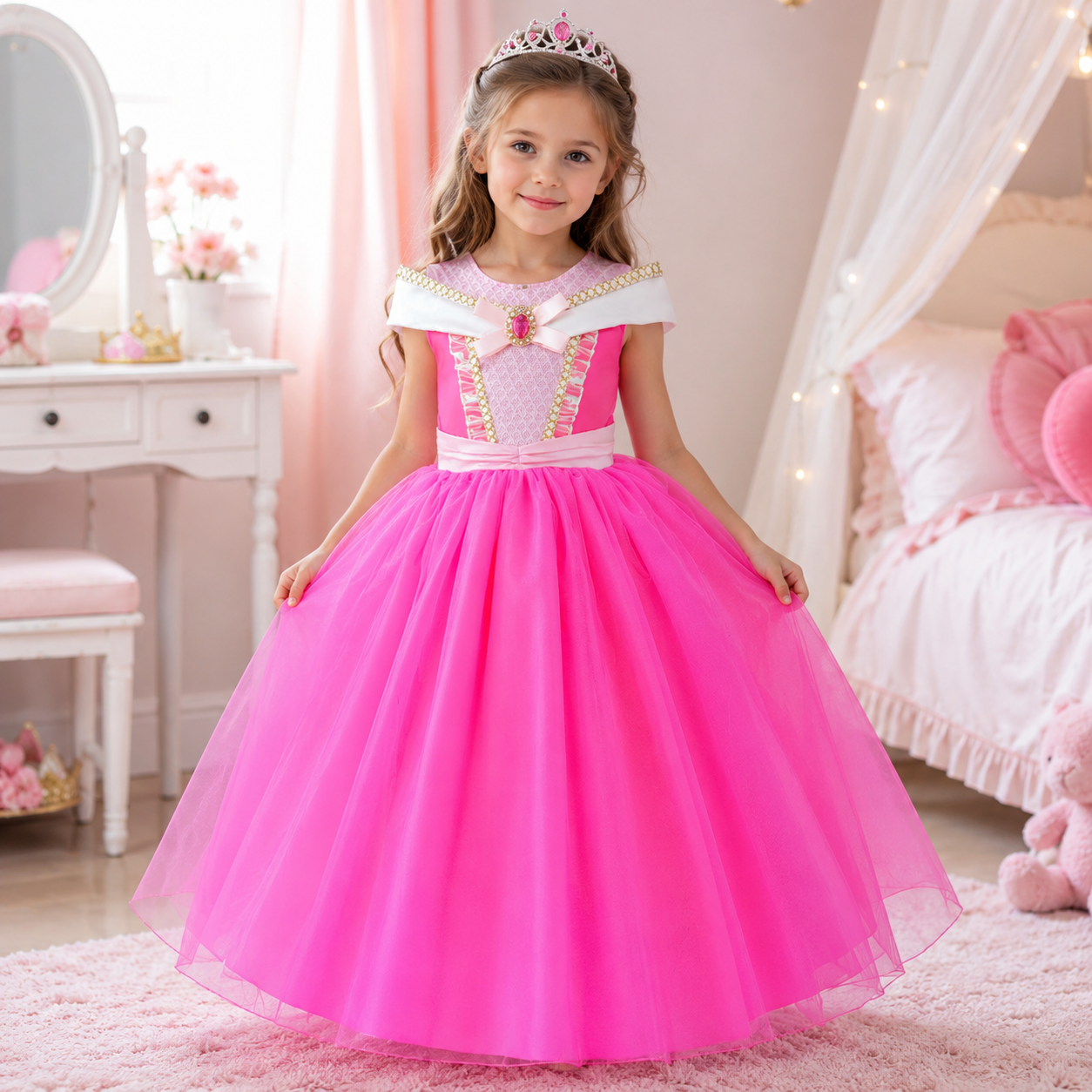 Halloween Costume Girls Princess Dress Tiara