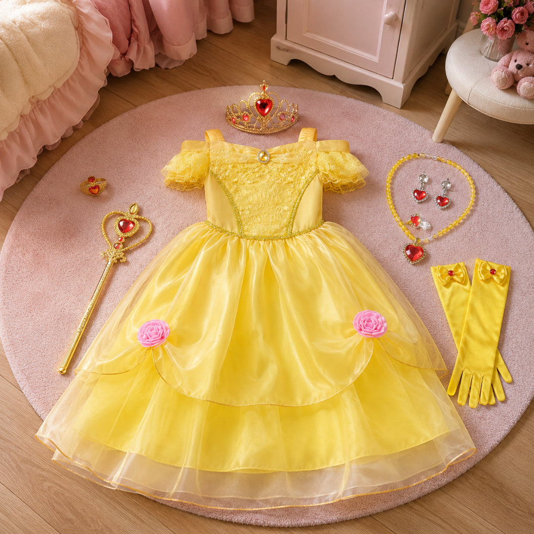 Halloween Costume Girls Royal Fairytale Princess Dress Up Party Outfit
