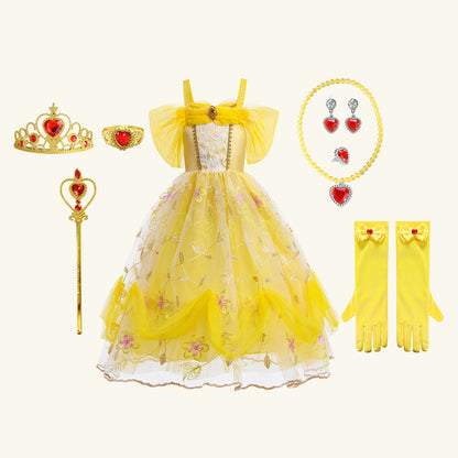 Halloween Costume Girls Royal Fairytale Princess Dress Up Party Outfit