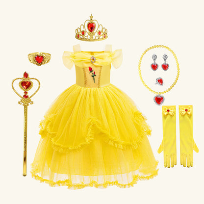 Halloween Costume Girls Royal Fairytale Princess Dress Up Party Outfit