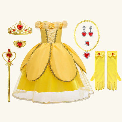 Halloween Costume Girls Royal Fairytale Princess Dress Up Party Outfit