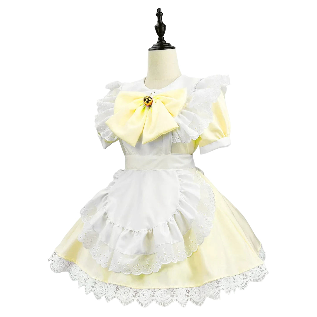 Halloween Costume Gothic Maid Dress Apron Attire