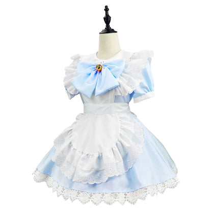 Halloween Costume Gothic Maid Dress Apron Attire