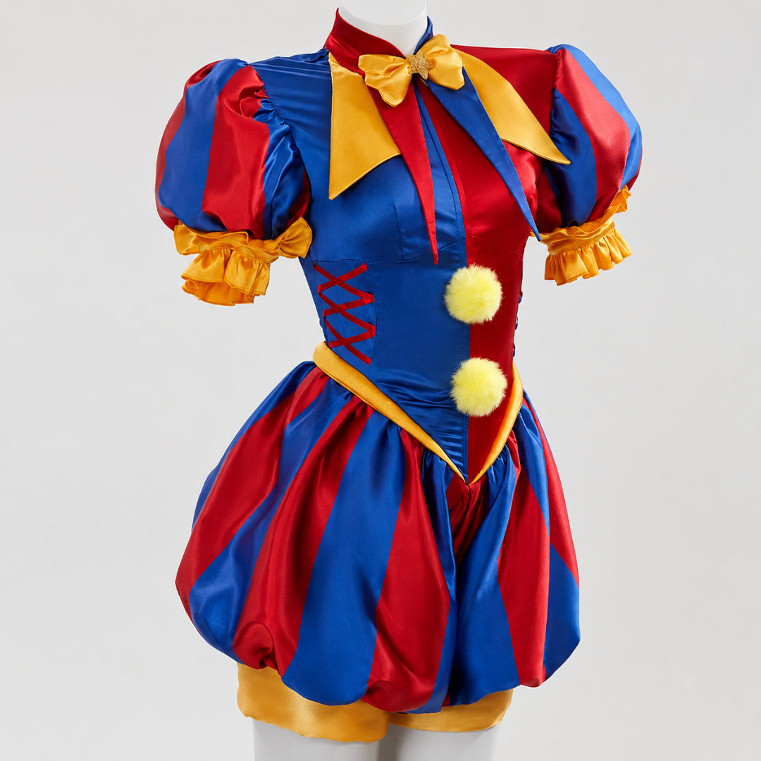 Halloween Costume Jester Clown Outfit Hat Gloves Socks