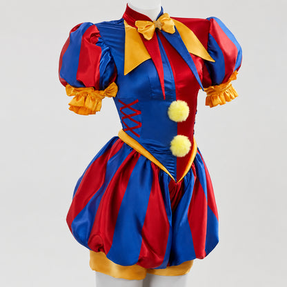 Halloween Costume Jester Clown Outfit Hat Gloves Socks