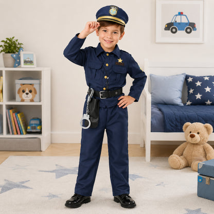 Halloween Costume Kids Police Officer Outfit Role Costume