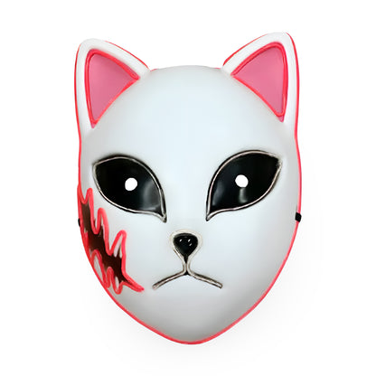 Halloween Costume Light Up Cat Mask Cosplay Accessory