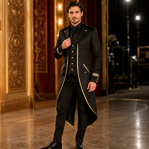 Halloween Costume Mens Tailcoat Jacket Medieval Cosplay Coat
