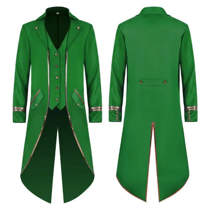 Halloween Costume Mens Tailcoat Jacket Medieval Cosplay Coat