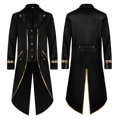Halloween Costume Mens Tailcoat Jacket Medieval Cosplay Coat