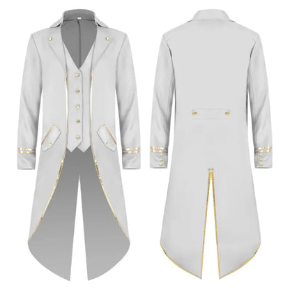 Halloween Costume Mens Tailcoat Jacket Medieval Cosplay Coat