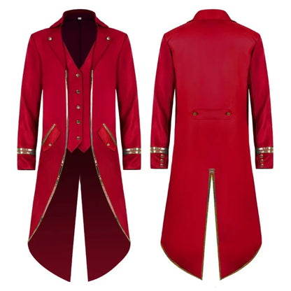 Halloween Costume Mens Tailcoat Jacket Medieval Cosplay Coat
