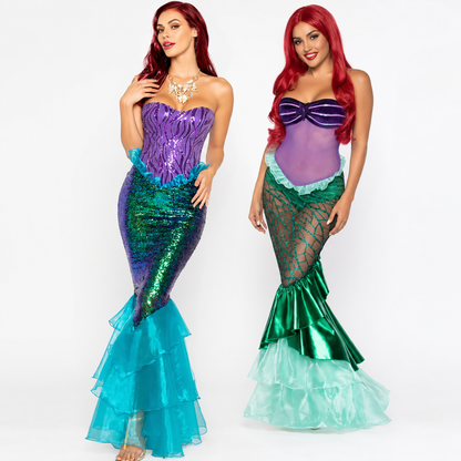 Halloween Costume Mermaid Princess Dress Ruffle Skirt