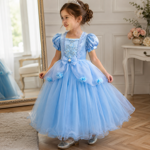 Halloween Costume Party Girls Dress Ruffled Princess