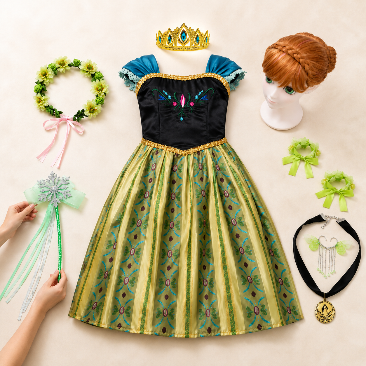 Halloween Costume Princess Dress Crown Royalty Outfit