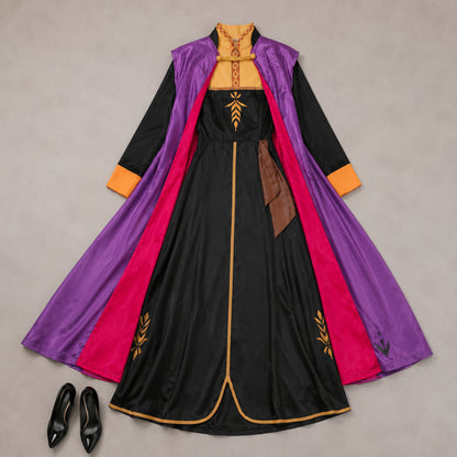 Halloween Costume Princess Dress Long Cape Cosplay Outfit