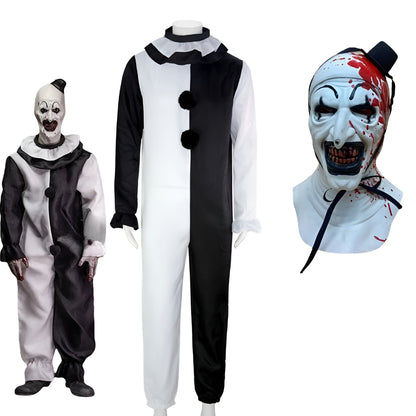 Halloween Costume Scary Clown Horror Party Jumpsuit