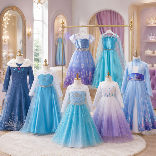 Halloween Costume Snow Princess Royalty Dress Cape Set