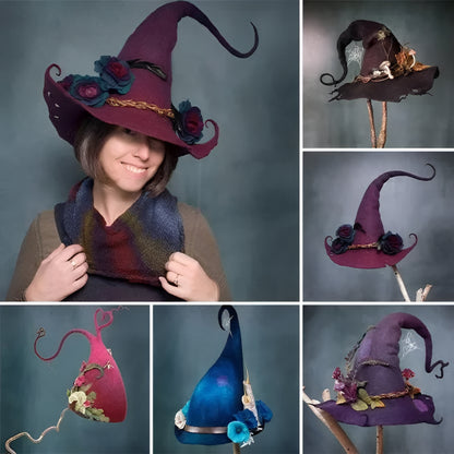 Halloween Costume Witch Hat Handmade Crafts Classic Style
