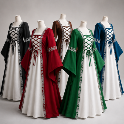 Halloween Costume Women Medieval Gothic Queen Dress