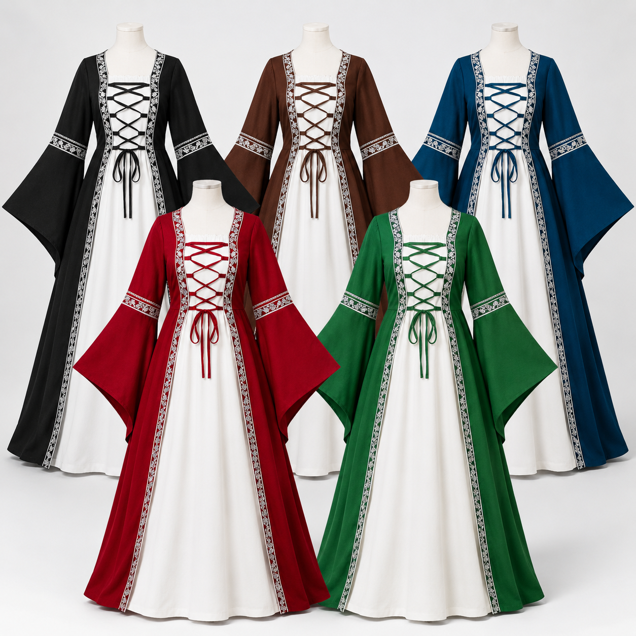 Halloween Costume Women Medieval Gothic Queen Dress