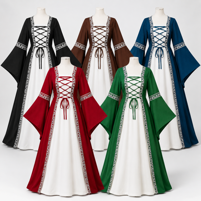 Halloween Costume Women Medieval Gothic Queen Dress