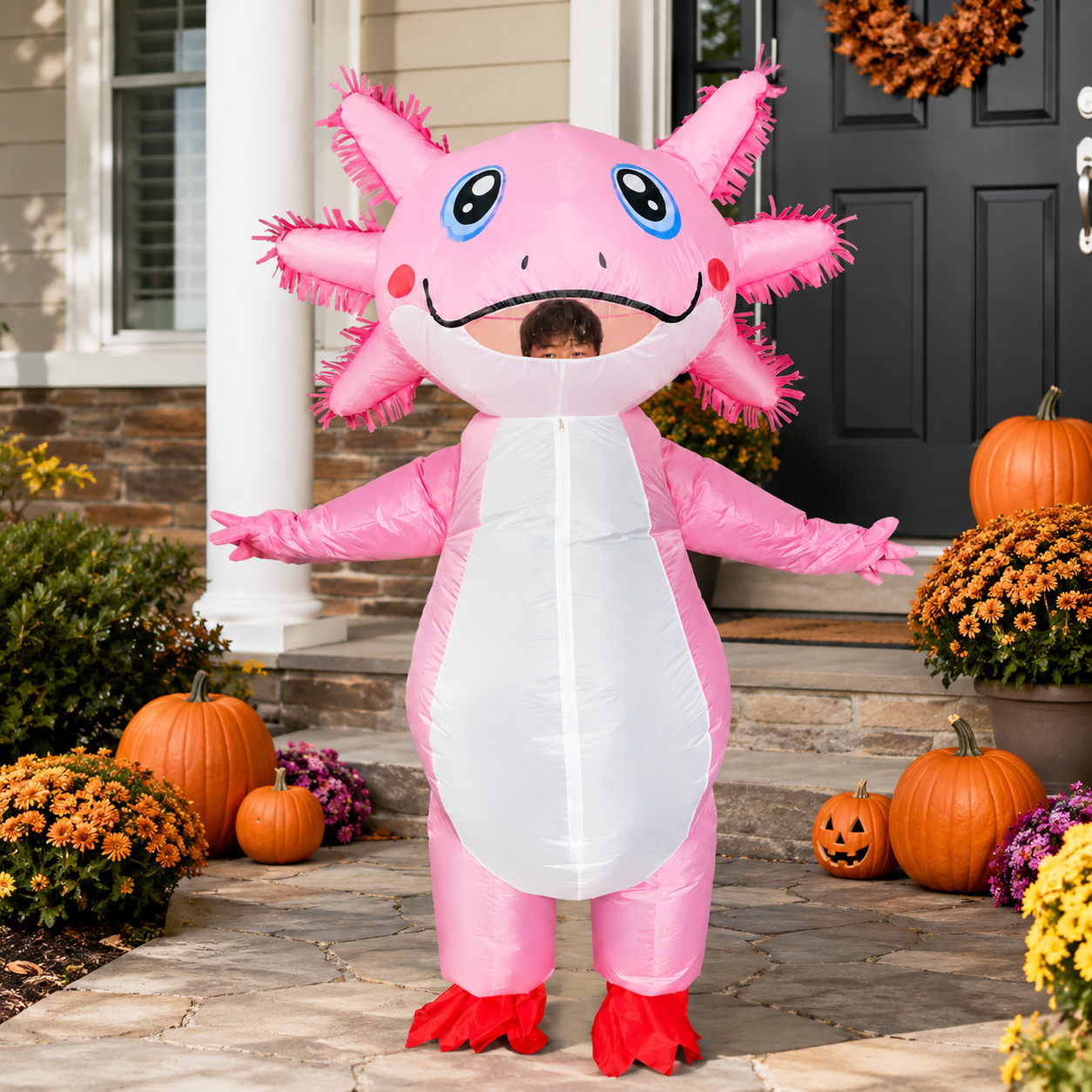 Halloween Costumes Inflatable Axolotl Rider Cosplay Outfit