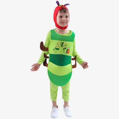 Halloween Costumes Kids Caterpillar Hooded Jumpsuit
