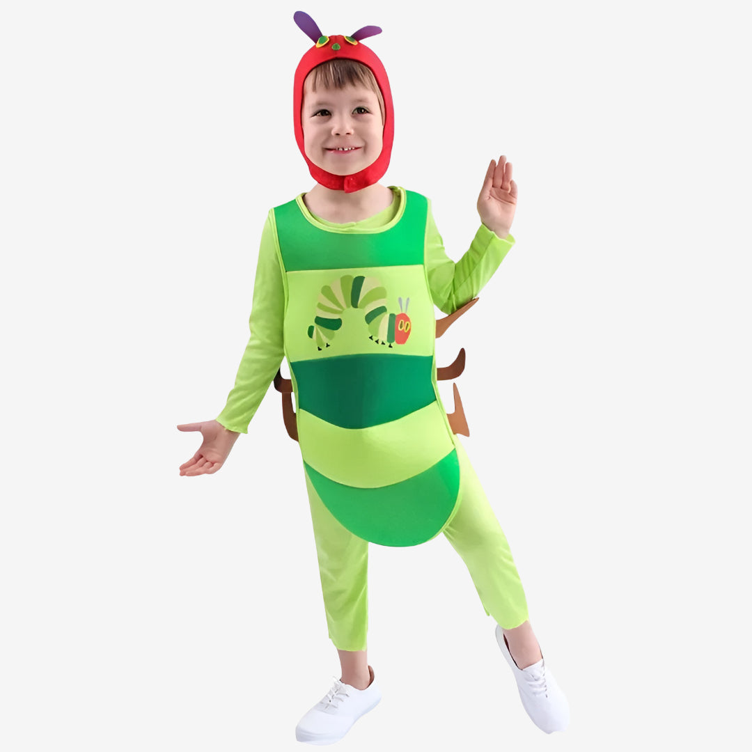 Halloween Costumes Kids Caterpillar Hooded Jumpsuit