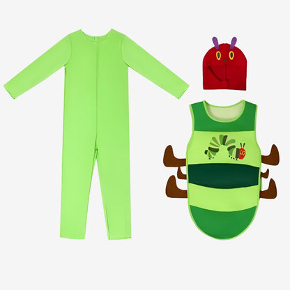 Halloween Costumes Kids Caterpillar Hooded Jumpsuit