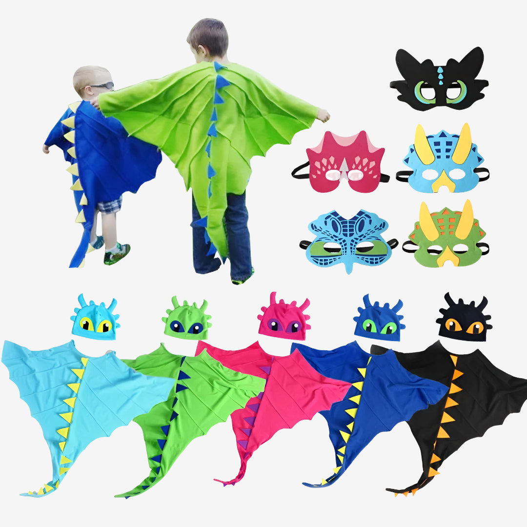 Halloween Costumes Kids Dragon Cape Mask Set