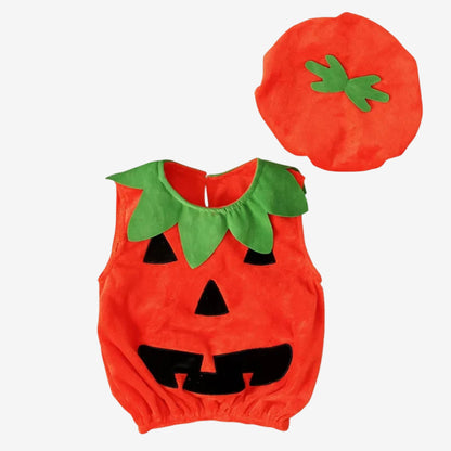 Halloween Costumes Toddler Pumpkin Romper Hat Set