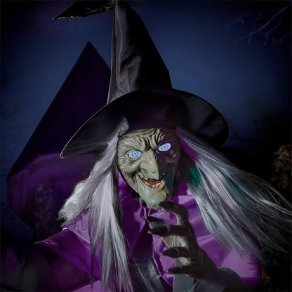 Halloween Decoration Flying Witch Yard Stake Outdoor Prop