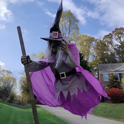 Halloween Decoration Flying Witch Yard Stake Outdoor Prop