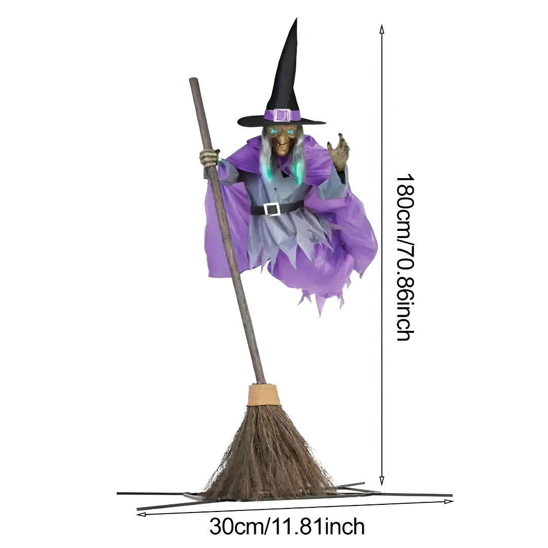 Halloween Decoration Flying Witch Yard Stake Outdoor Prop