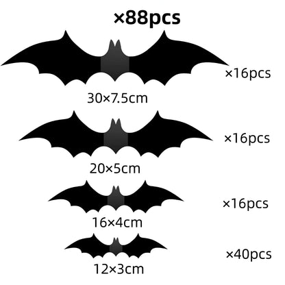 Halloween Decorations Bat Wall Stickers Party Decor
